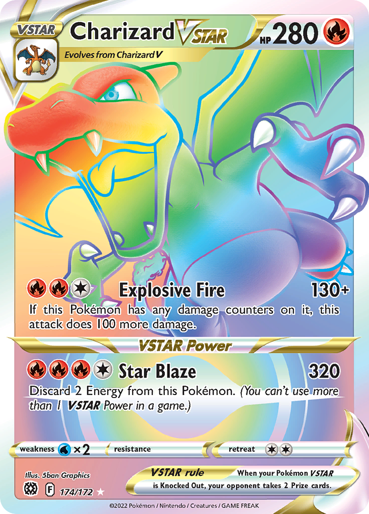 Charizard VSTAR Rainbow Rare from Brilliant Stars