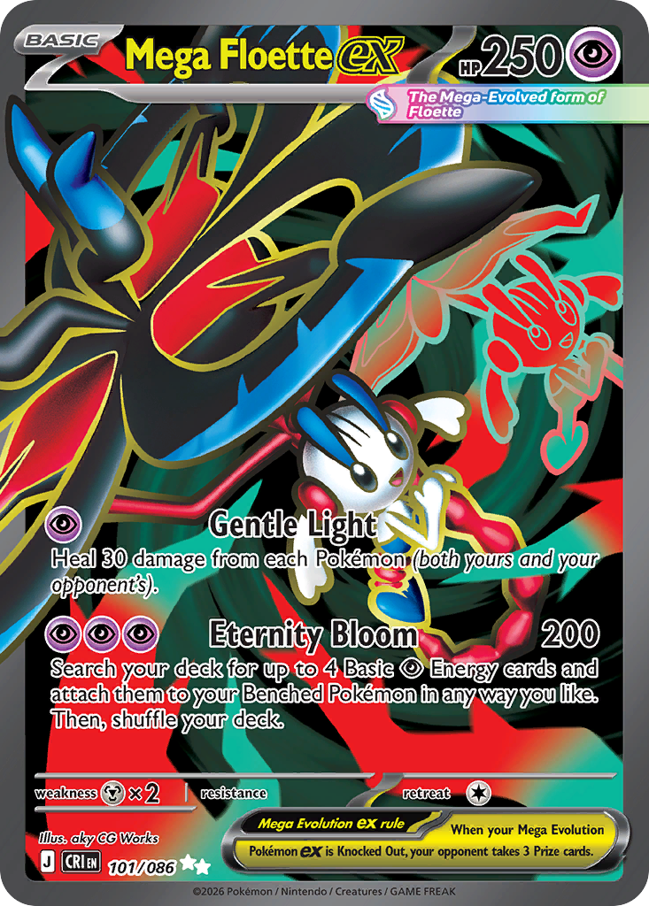 Mega Floette ex Ultra Rare full art from Chaos Rising