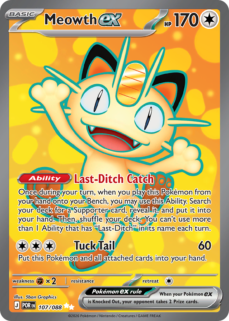 Meowth ex Ultra Rare from Perfect Order