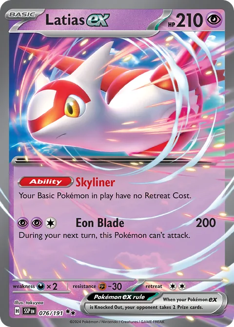 Latias ex regular print, Surging Sparks 76