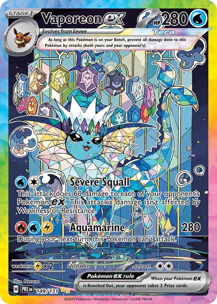Vaporeon ex Special Illustration Rare from Prismatic Evolutions