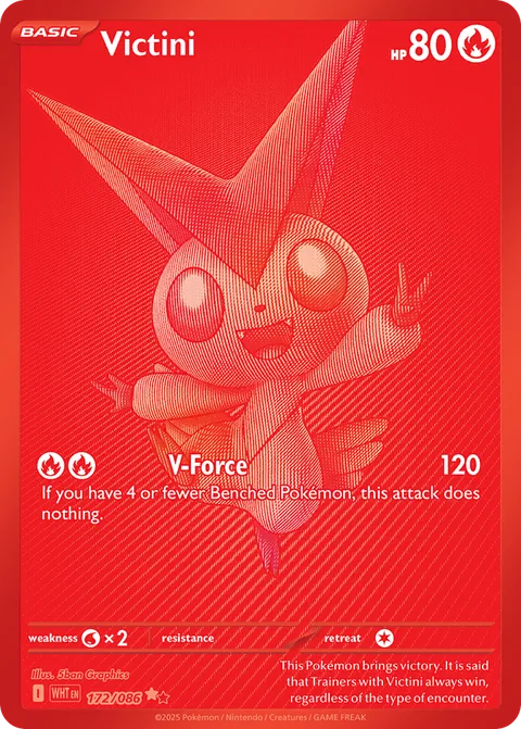Victini Black White Rare, White Flare 172