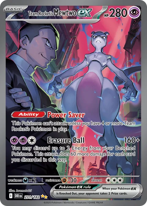Team Rocket's Mewtwo ex Special Illustration Rare, Destined Rivals 231