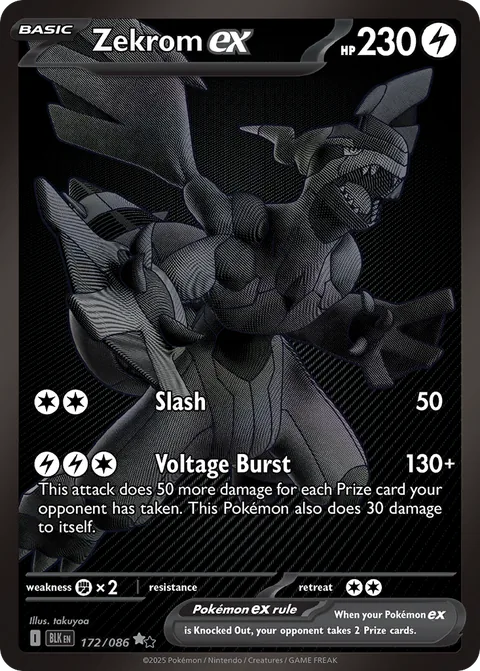 Zekrom ex Black White Rare, Black Bolt 172